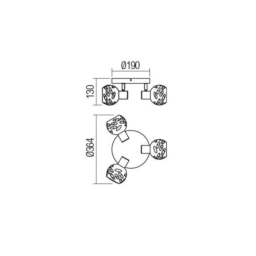 Redo 04-518 - Spotlampe TORN 3xE14/28W/230V