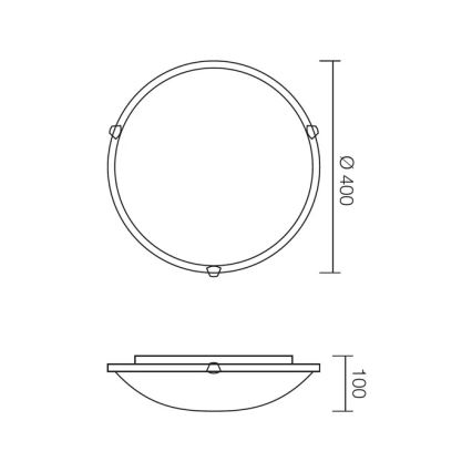 Redo 05-393 - Loftlampe VIRGINIA 2xE27/42W/230V Ø 40 cm grå