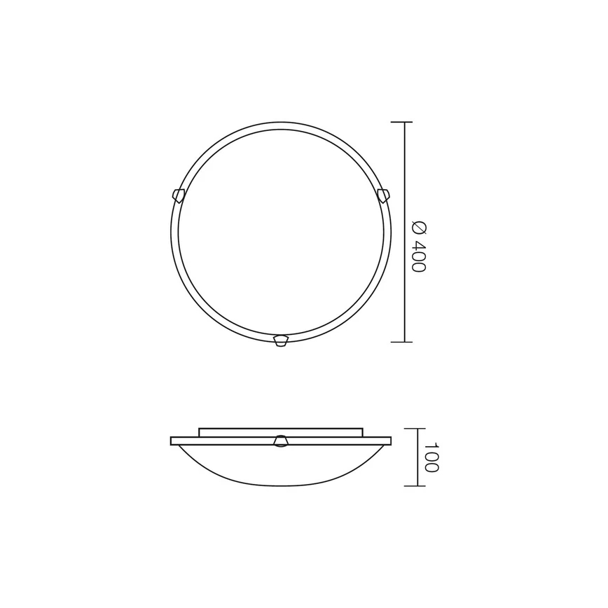 Redo 05-393 - Loftlampe VIRGINIA 2xE27/42W/230V Ø 40 cm grå