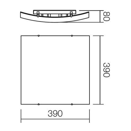 Redo 05-818 - Loftlampe NOTES 2xE27/42W/230V 39x39 cm hvid
