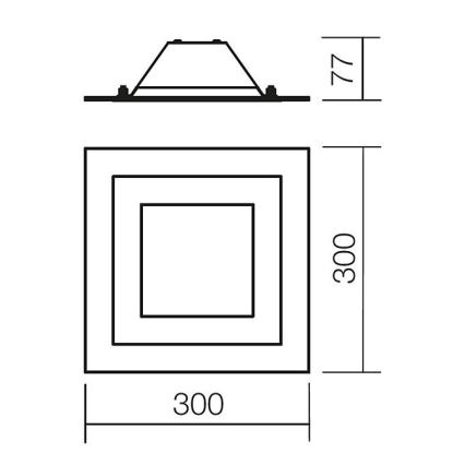 Redo 05-828 - Loftlampe SPECTRE 1xE14/28W/230V 30x30 cm blank krom/hvid