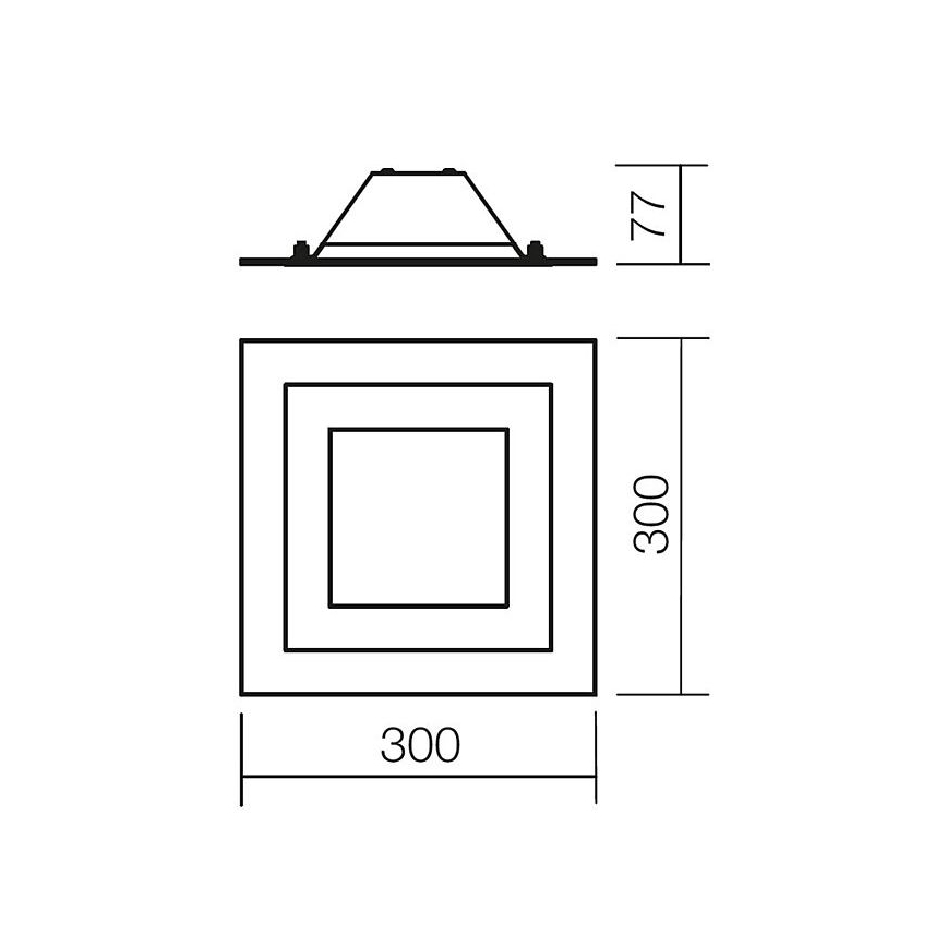 Redo 05-828 - Loftlampe SPECTRE 1xE14/28W/230V 30x30 cm blank krom/hvid