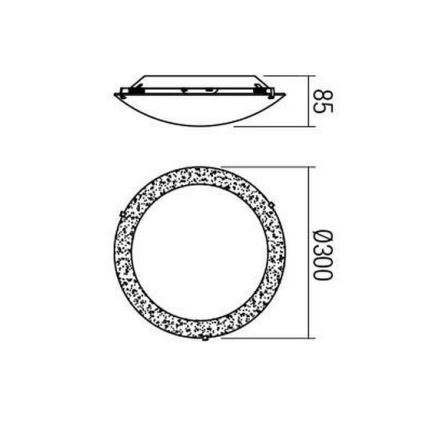 Redo 05-865 - LED loftlampe ARTEMIS LED/12W/230V diameter 30 cm sølvfarvet