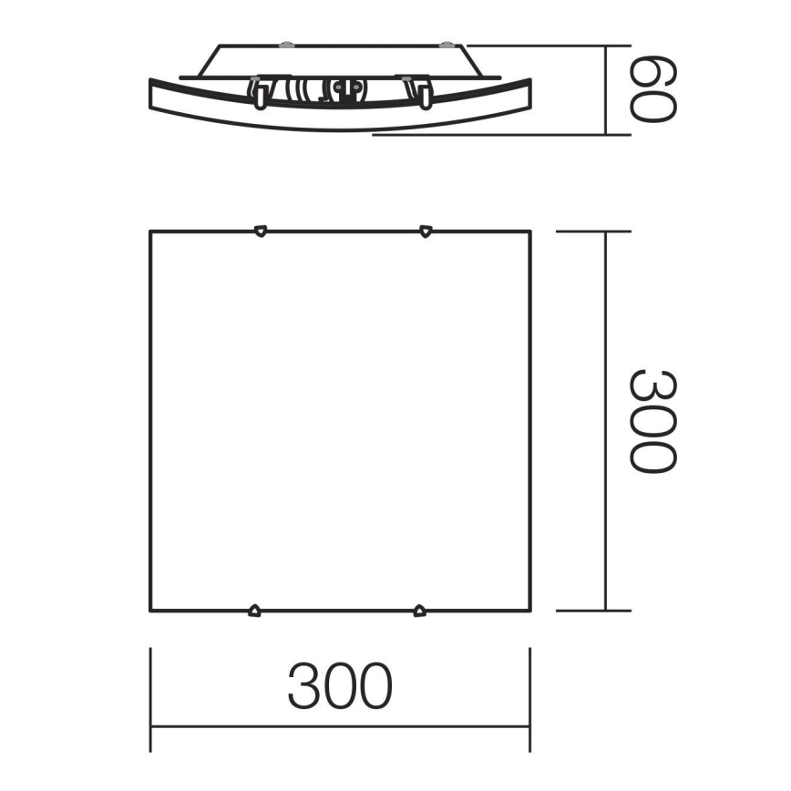 Redo 05-904 - Loftlampe ISIDE 1xE27/42W/230V 30x30 cm klar