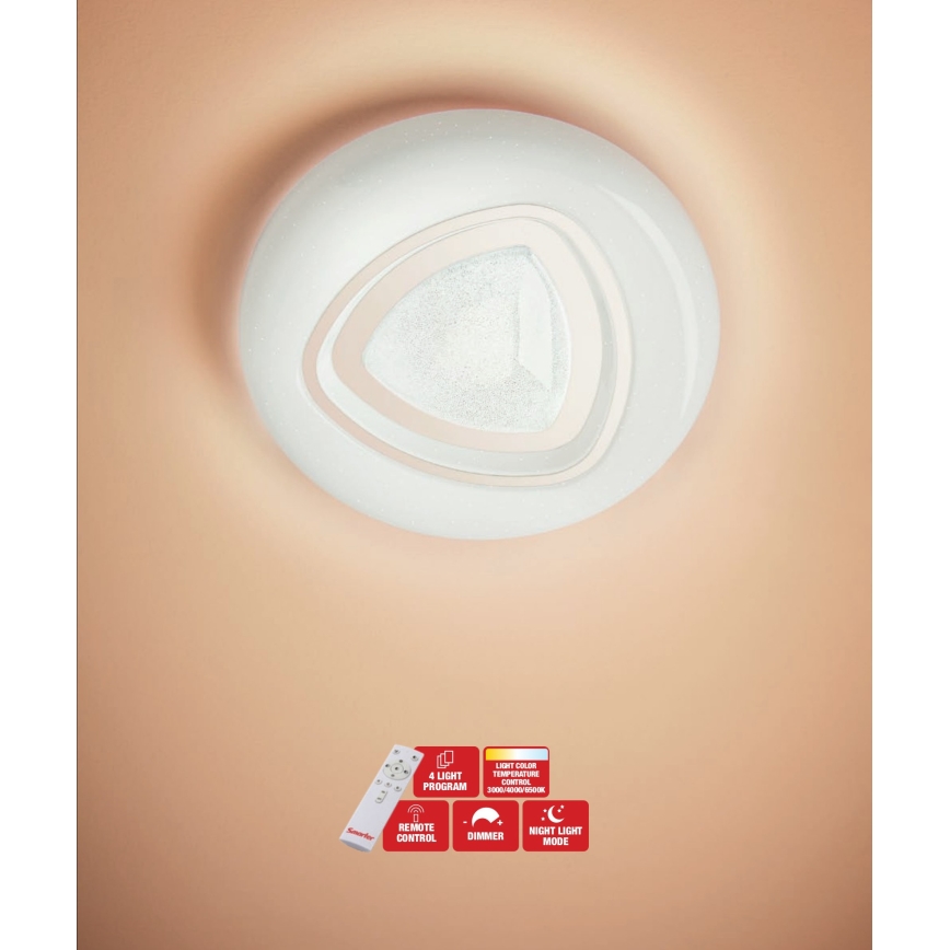 Redo 05-919 - LED-dæmpbar loftlampe GALAX LED/48W/230V 3000-6500K Wi-Fi Tuya Ø 48 cm hvid + fjernbetjening