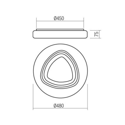 Redo 05-919 - LED-dæmpbar loftlampe GALAX LED/48W/230V 3000-6500K Wi-Fi Tuya Ø 48 cm hvid + fjernbetjening
