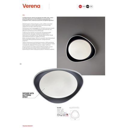 Redo 05-922 - LED loftlampe VERENA LED/24W/230V antracit