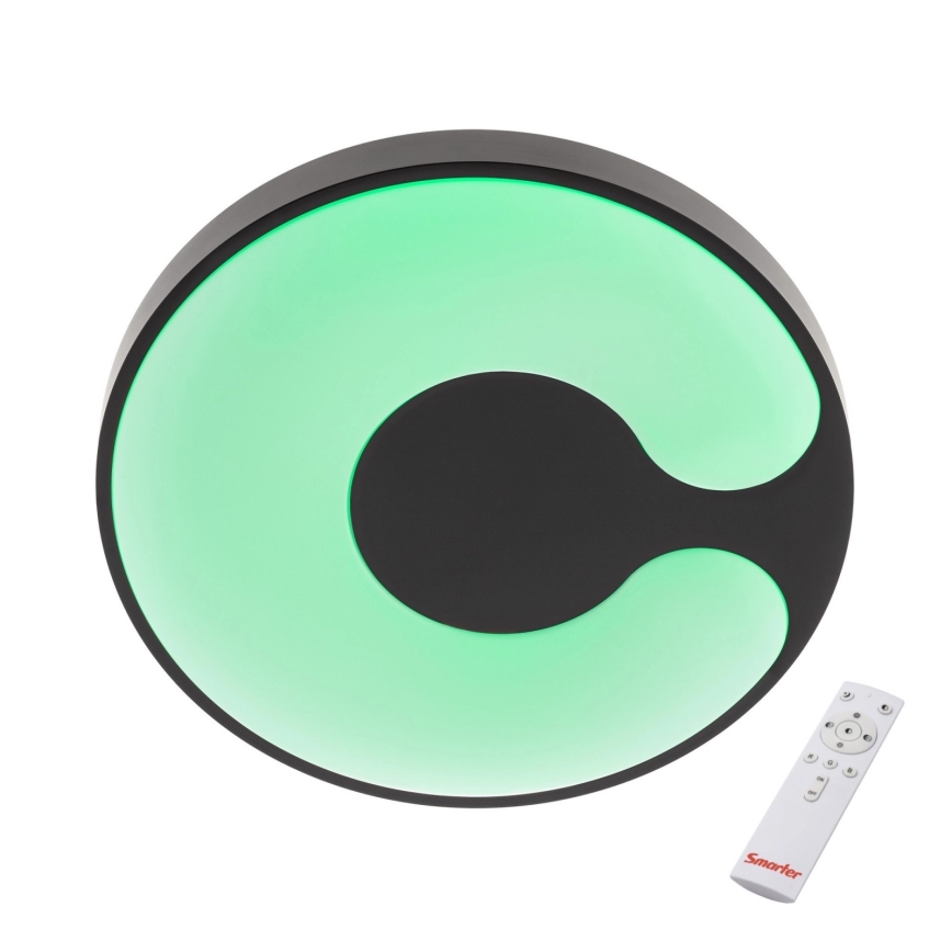 Redo 05-927 - LED RGBW dæmpbar loftlampe BIGSI, LED/48W/230V, 3000–6500 K, Ø 50 cm, sort + fjernbetjening