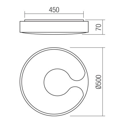 Redo 05-927 - LED RGBW dæmpbar loftlampe BIGSI, LED/48W/230V, 3000–6500 K, Ø 50 cm, sort + fjernbetjening