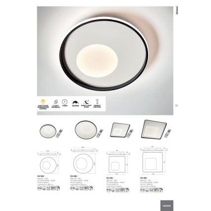 Redo 05-959 - LED loftlampe dæmpbar SINTESI LED/45W/230V diameter 45 cm 3000-6000K + fjernbetjening