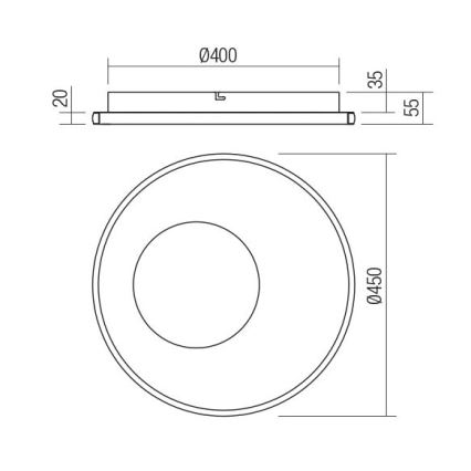 Redo 05-959 - LED loftlampe dæmpbar SINTESI LED/45W/230V diameter 45 cm 3000-6000K + fjernbetjening