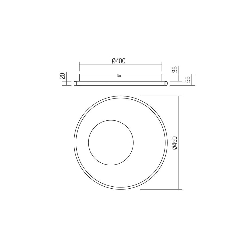 Redo 05-959 - LED loftlampe dæmpbar SINTESI LED/45W/230V diameter 45 cm 3000-6000K + fjernbetjening