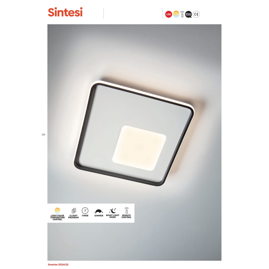 Redo 05-961 - LED loftlampe dæmpbar SINTESI LED/53W/230V 45x45 cm 3000-6000K + fjernbetjening