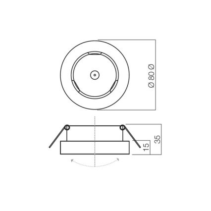 Redo 70279 - Indbygningsspot MT 1xGU5,3/50W/12V mat krom