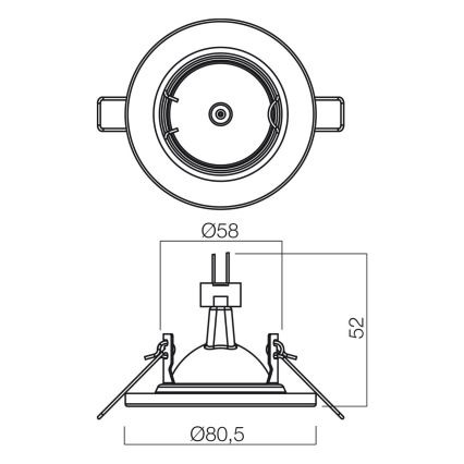 Redo 70309 - Indbygningsspot MT 1xGU5,3/50W/12V mat krom