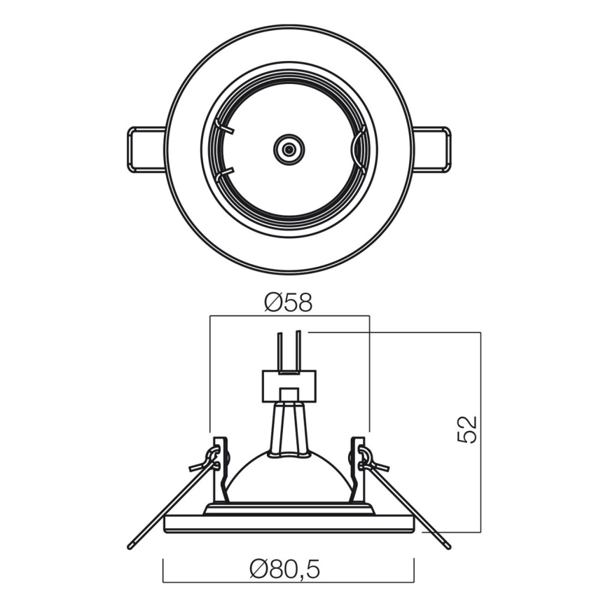 Redo 70309 - Indbygningsspot MT 1xGU5,3/50W/12V mat krom