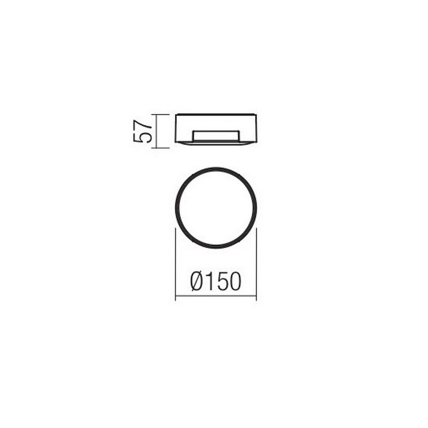 Redo 90004 - Udendørs LED loftlampe SKOR LED/12W/230V diameter 15 cm IP54 brun