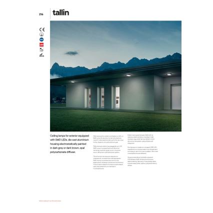 Redo 90008 - Udendørs LED loftlampe TALLIN LED/21W/230V 24,5x24,5 cm IP54 brun