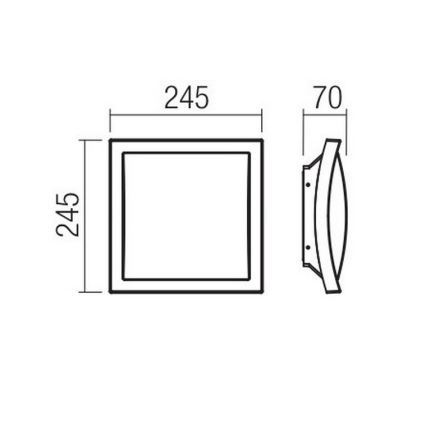 Redo 90008 - Udendørs LED loftlampe TALLIN LED/21W/230V 24,5x24,5 cm IP54 brun