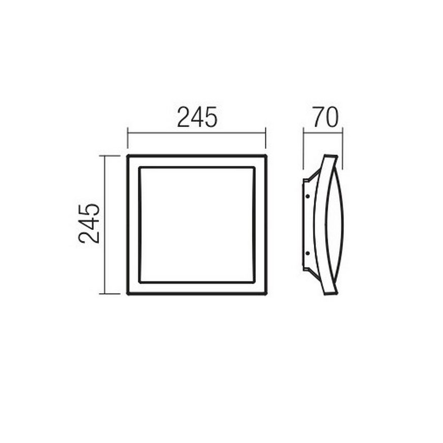 Redo 90008 - Udendørs LED loftlampe TALLIN LED/21W/230V 24,5x24,5 cm IP54 brun