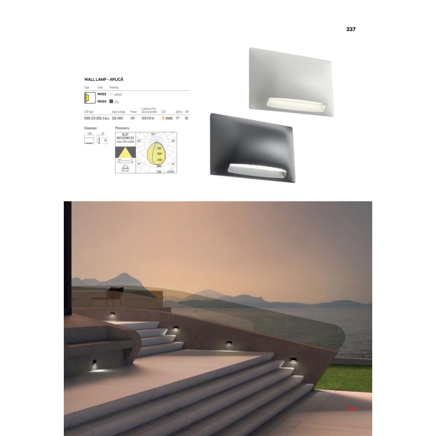 Redo 90009 - LED udendørs orienteringslys TAMPA LED/11W/230V IP54 hvid