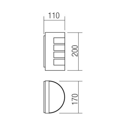 Redo 9001 - Udendørs væglampe EVO 1xE27/11W/230V IP44