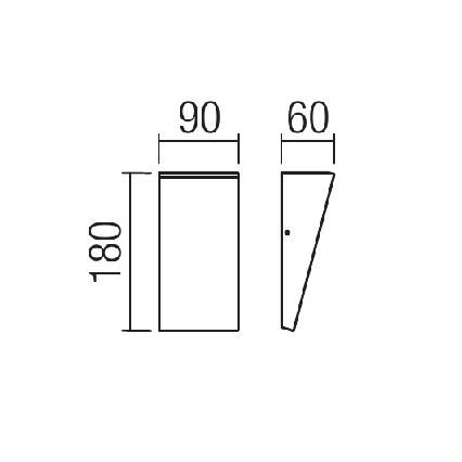 Redo 90019 - LED Udendørs væglampe TOKYO LED/12W/230V 3000K IP54 grå