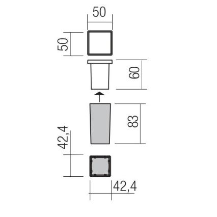 Redo 90040 - LED Udendørs forsænket lys INCAS LED/2,3W/230V IP65