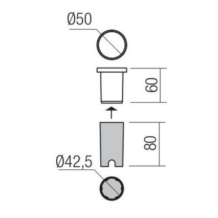 Redo 90042 - LED Udendørs forsænket lys INCAS LED/2,3W/230V IP65