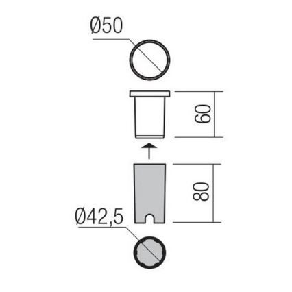 Redo 90044 - LED Udendørs forsænket lys INCAS LED/2,3W/230V IP65