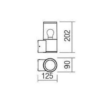 Redo 90047 - Udendørs væglampe FRED 1xE27/20W/230V IP54