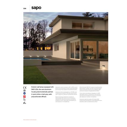 Redo 90072 - LED udendørs vægarmatur SAPO LED/5W/230V IP65