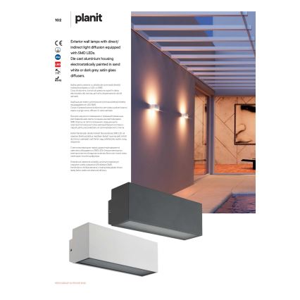 Redo 90095 - LED udendørs væglampe PLANIT LED/10W/230V 3000K IP54 hvid