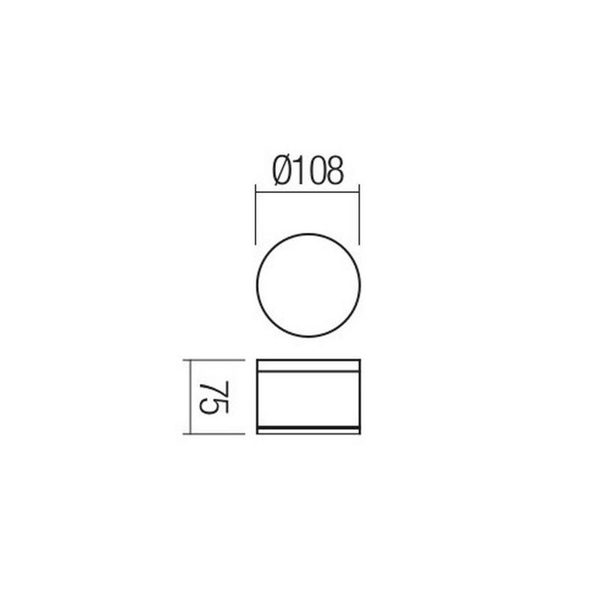 Redo 90107 - Udendørs LED loftlampe AKRON 1xLED/9W/230V diameter 10,8 cm IP54
