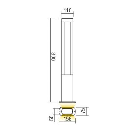 Redo 90125 - LED udendørslampe DOLMEN LED/12,44W/230V IP54 antracit