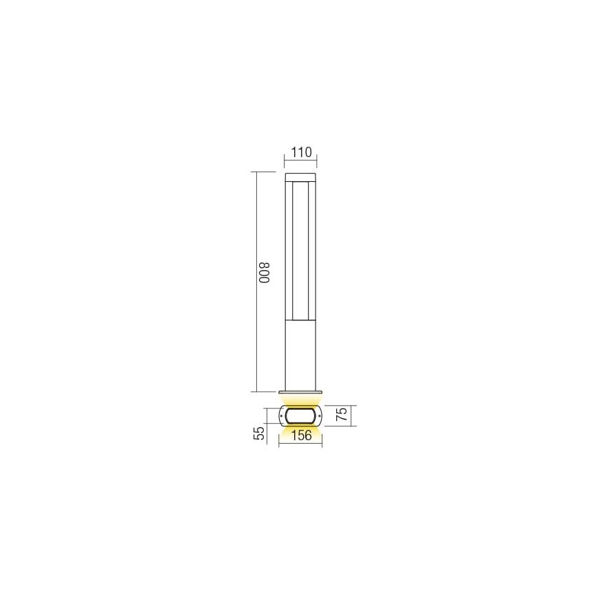 Redo 90125 - LED udendørslampe DOLMEN LED/12,44W/230V IP54 antracit
