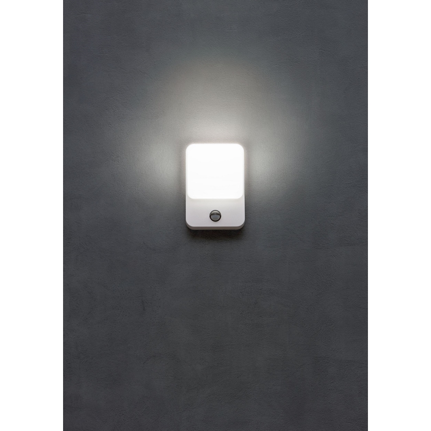 Redo 90131 - LED udendørs væglampe med bevægelses- og skumringssensor COLIN LED/9W/230V 3000K IP54 hvid