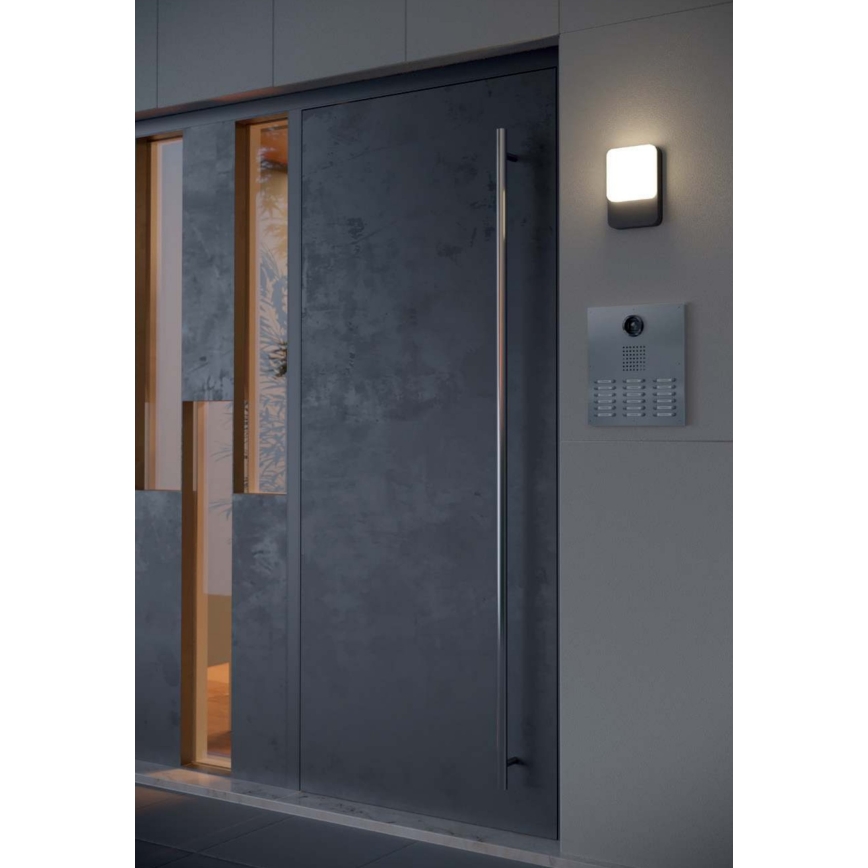 Redo 90133 - LED udendørs vægarmatur med bevægelses- og skumringssensor COLIN LED/9W/230V 3000K IP54 antracit