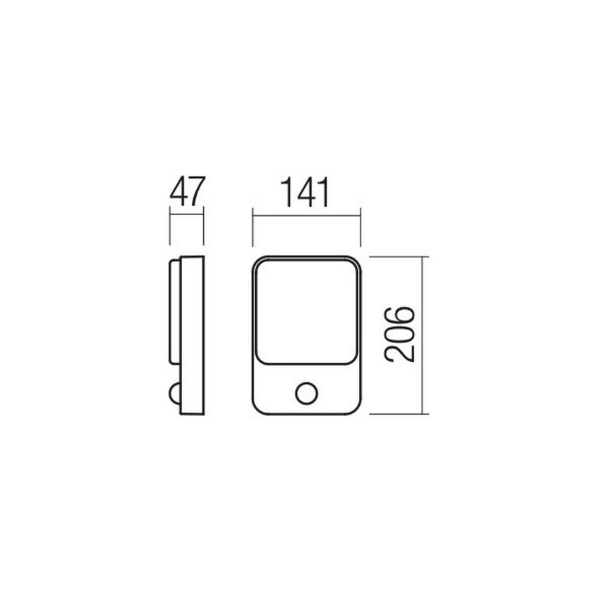 Redo 90133 - Udendørs LED væglampe med sensor COLIN 1xLED/9W/230V IP54