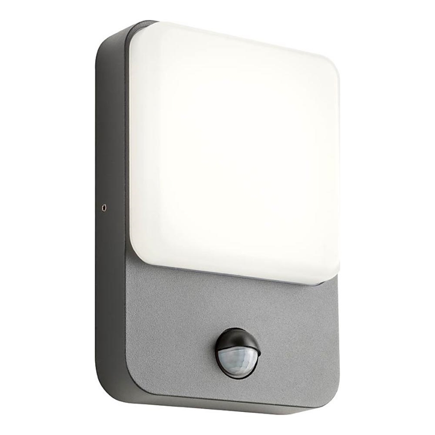 Redo 90134 - LED udendørs væglampe med bevægelses- og skumringssensor COLIN LED/9W/230V 4000K IP54 antracit