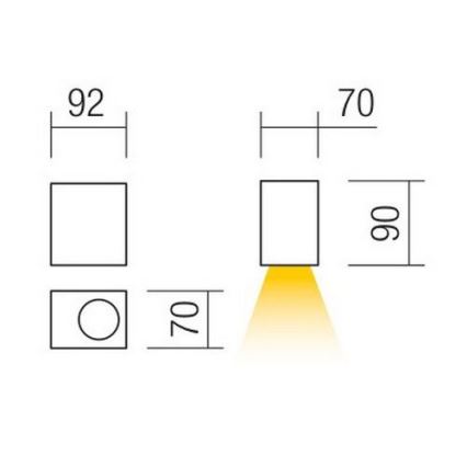 Redo 90151 - Udendørs væglys PUNTA 1xGU10/7W/230V IP44