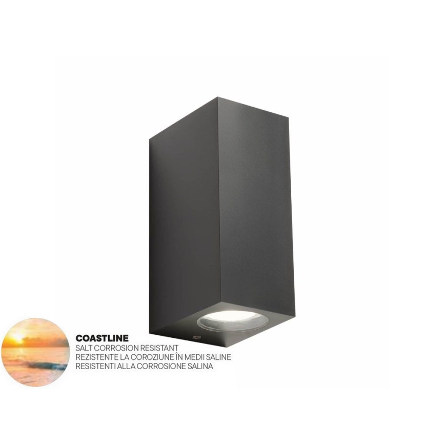 Redo 90152 - Udendørs væglys PUNTA 2xGU10/7W/230V IP44