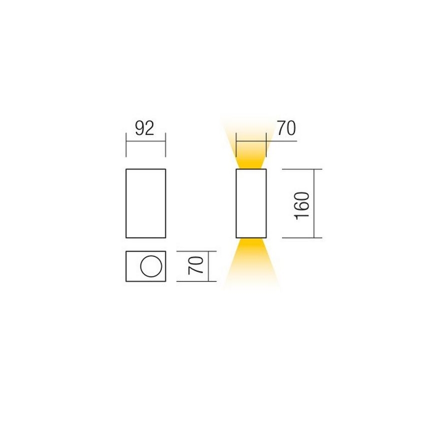 Redo 90152 - Udendørs væglys PUNTA 2xGU10/7W/230V IP44