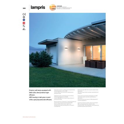 Redo 90153 - Udendørs LED-vægarmatur LAMPRIS LED/9W/230V IP65