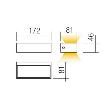 Redo 90153 - Udendørs LED væglampe LAMPRIS 1xLED/9W/230V IP65