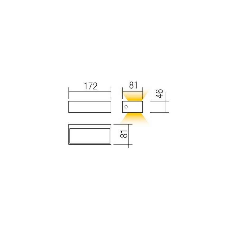 Redo 90153 - Udendørs LED væglampe LAMPRIS 1xLED/9W/230V IP65