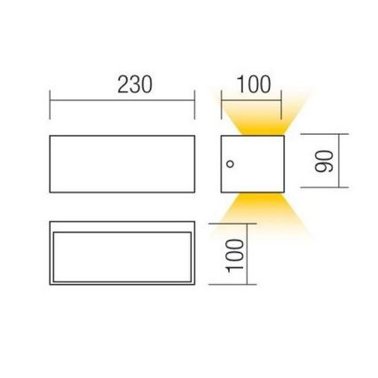 Redo 90154 - Udendørs LED væglampe LAMPRIS 1xLED/12W/230V IP65