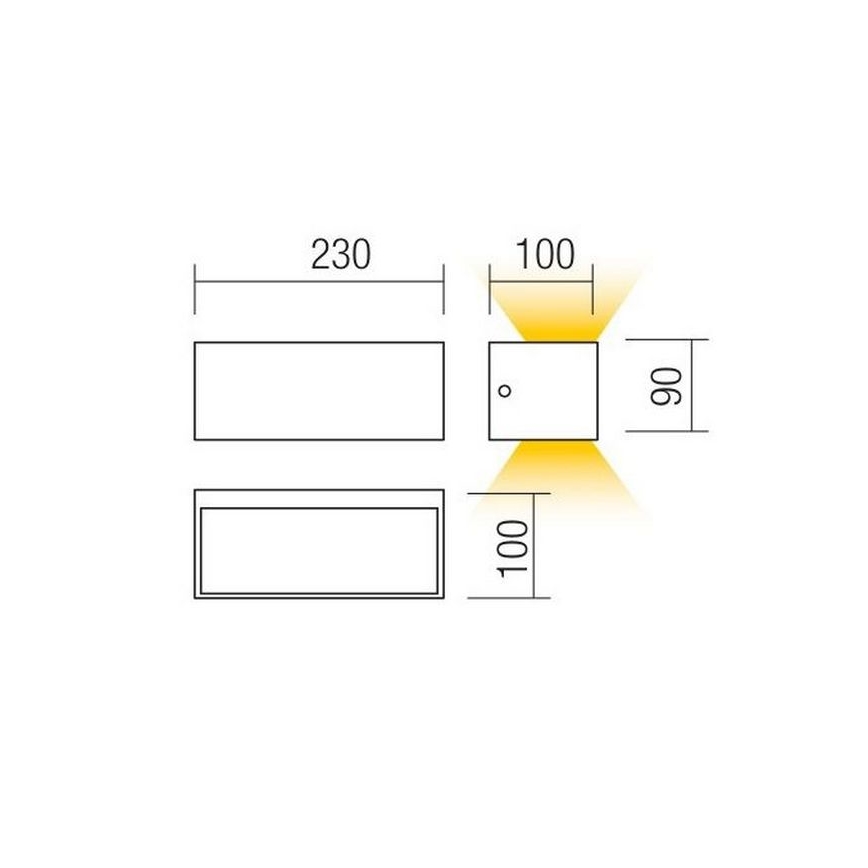 Redo 90154 - Udendørs LED væglampe LAMPRIS 1xLED/12W/230V IP65