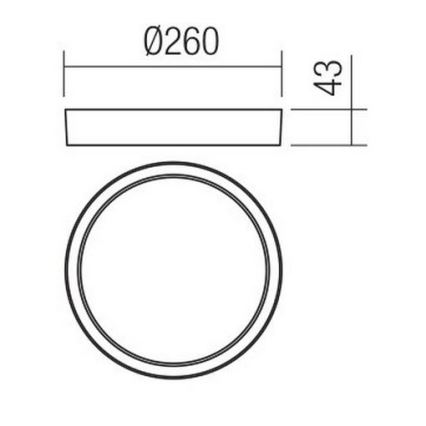Redo 90155 - Udendørs LED loftlampe PONZA LED/16W/230V diameter 26 cm IP65