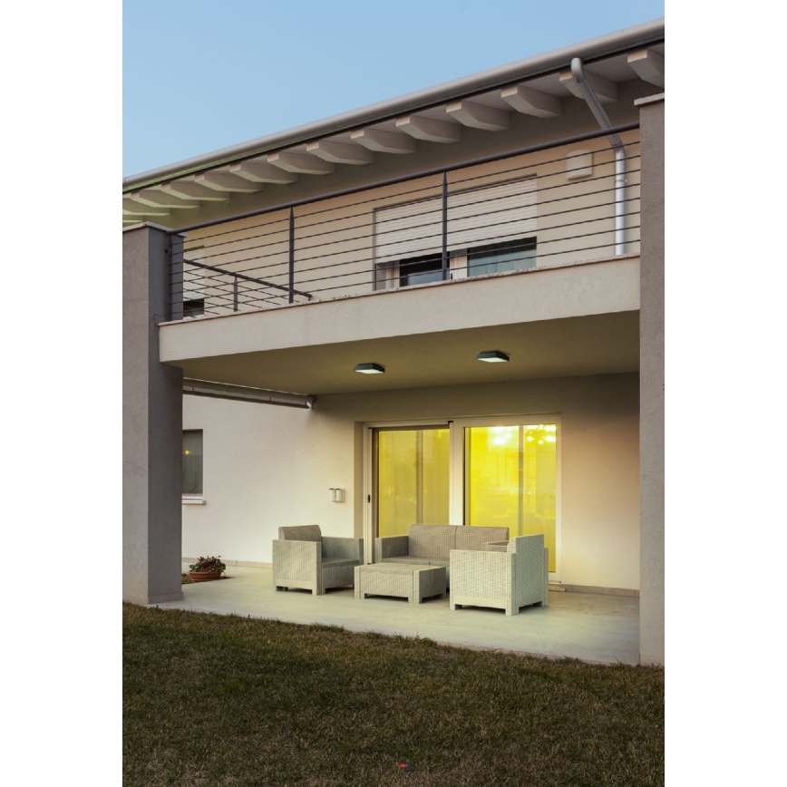 Redo 90157 - Udendørs LED loftlampe MARINA LED/12W/230V 22x22 cm IP65 antracit